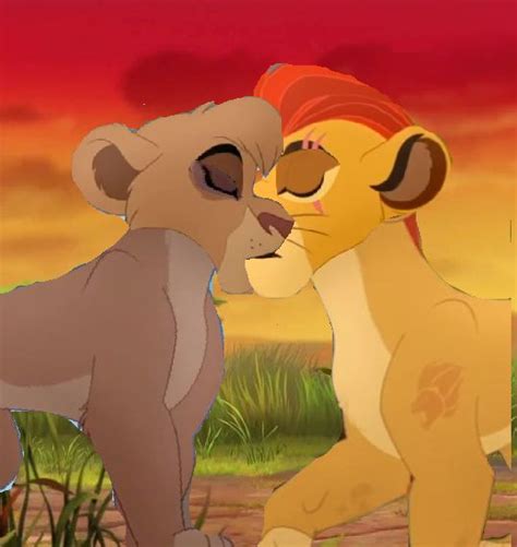 vitani and kiara|lion guardkingkion and vitani kiss.